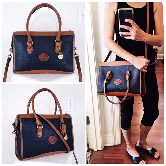 Dooney & Bourke Handbags - Dooney & Bourke LG Navy VTG AWL Crossbody Satchel